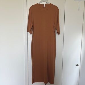 Daily practice Tan Midi Dress